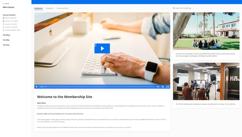 Kajabi's course building interface